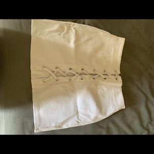 white skirt with corset look